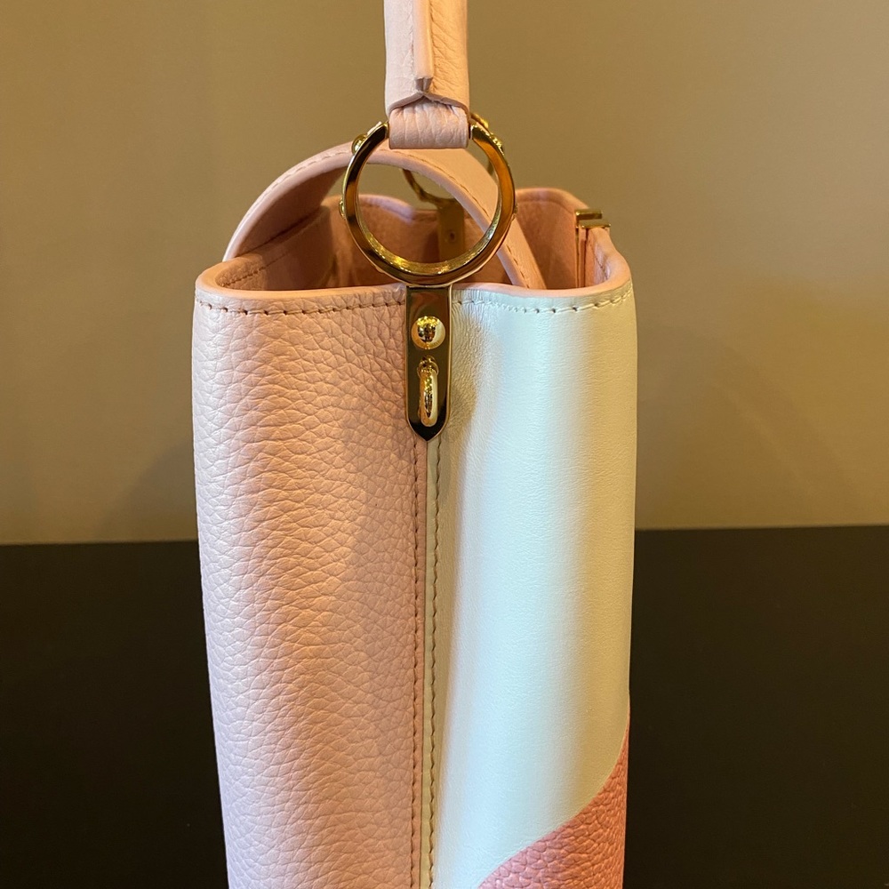 NWT 2022 Louis Vuitton Pink Capucines BB w/Flower Logo on Front in Pink/White - Picture 4 of 12